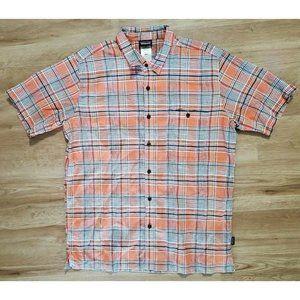 Patagonia Mens A/C Short Sleeve Orange Plaid Shirt L